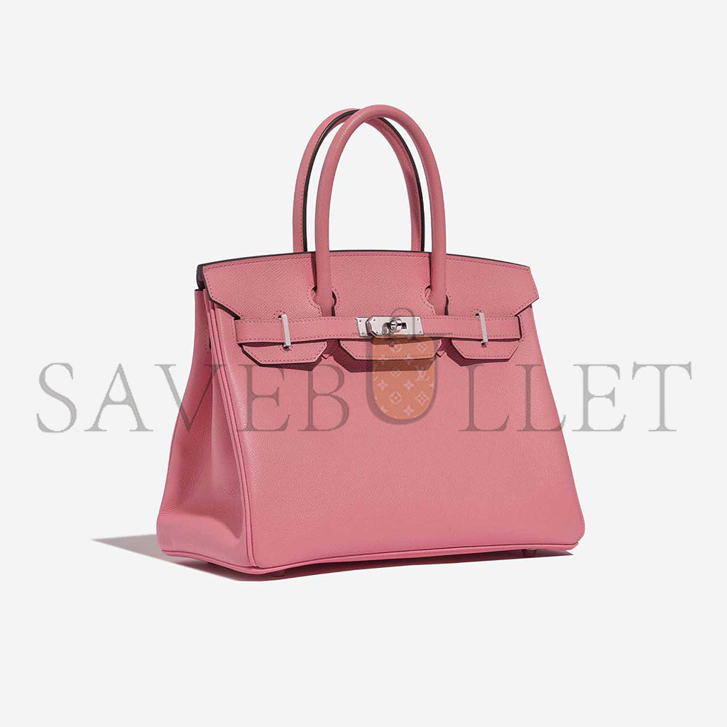 HERMÈS BIRKIN 30 ESPOM LIPSTICK POWDER SILVER BUCKLE BAG H028369CC36 (30*23*15cm)